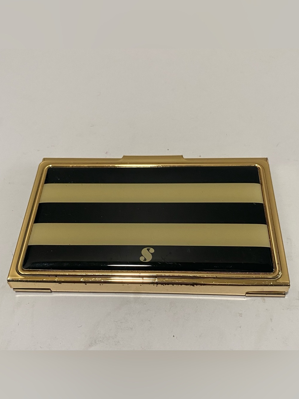 Gold and Black triped Compact Card Case - Brand